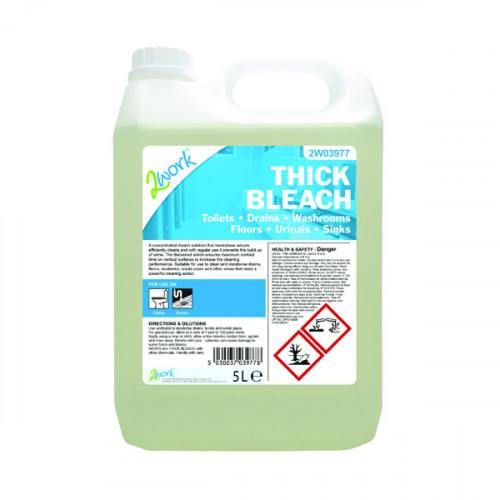 2WORK THICK BLEACH 5 LITRE BOTTLE