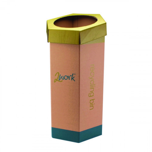 2WORK GREEN RECYCLING BIN PK3