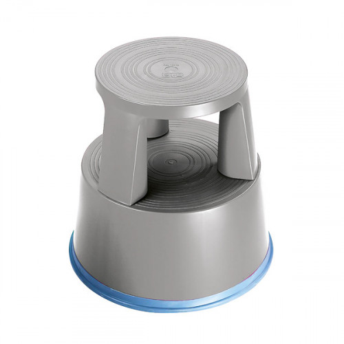 2WORK PLASTIC STEP STOOL LIGHT GREY