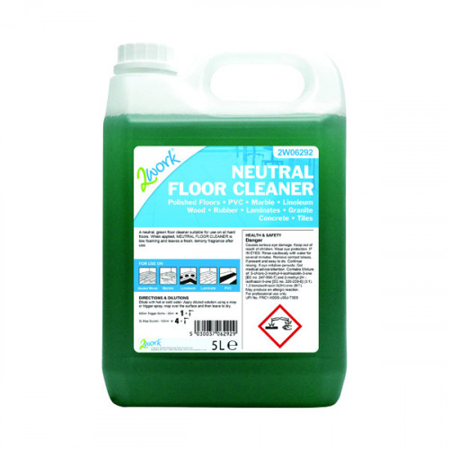 2Work Neutral Floor Cleaner Lemon Fragrance 5 Litre Bulk Bottle 2W06292