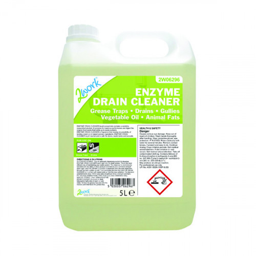 2Work Enzyme-Based Drain Cleaner 5 Litre Bulk Bottle 2W06296