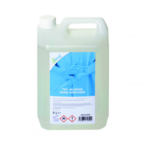 2Work 70 Percent Alcohol Hand Sanitiser Gel 5L 2W31829