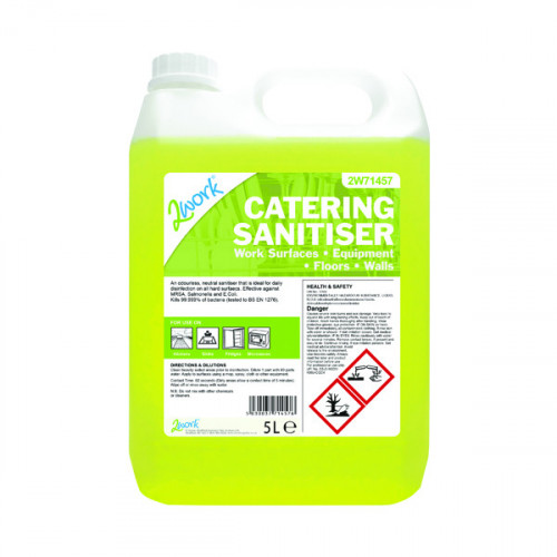 2Work Odourless Catering Sanitiser 5 Litre Bilk Bottle 2W71457