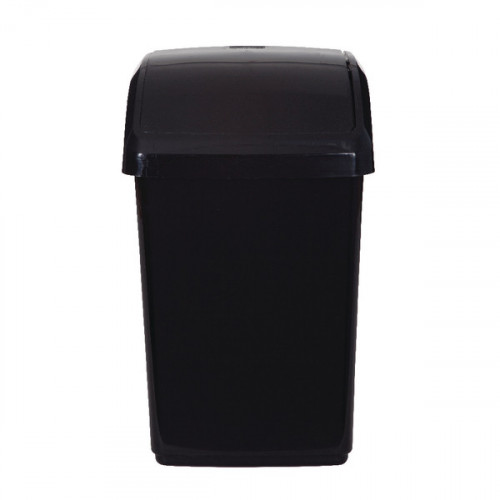 2Work Swing Top Bin 10 Litre Capacity Black 2W810010