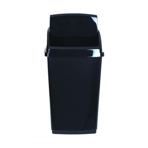 2WORK SWING TOP BIN 30 LITRE BLACK