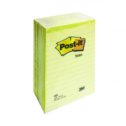 POST-IT LRG FRMT NTES YW 152X101 PK6