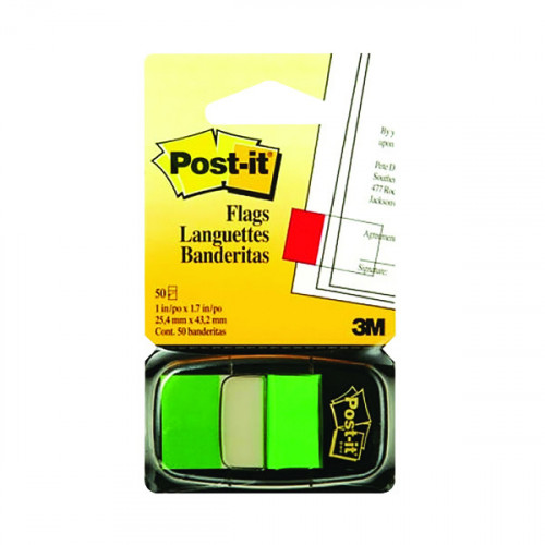 3M POSTIT TAPE FLAGS GRN 680-3 PK600