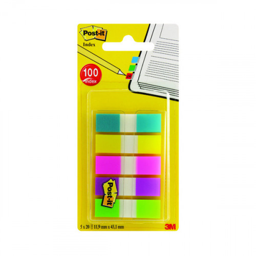 3M POST-IT INDEX 12MM AST PK100