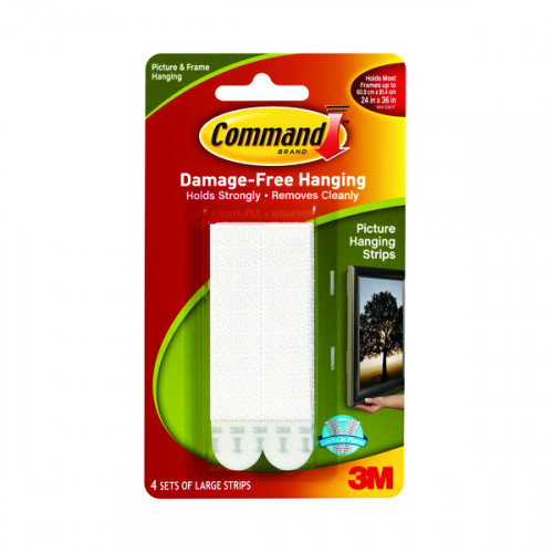 3M COMMAND HANGING STRIPS LARGE PK4