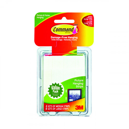 3M Command Pairs of Picture Hanging Strips Value Pack (Pack of 12) 17209