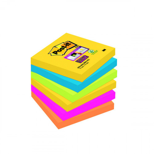 Post-it Super Sticky 76x76mm Rio (Pack of 6) 654-6SS-RIO-EU