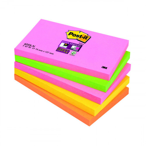 Post-it Notes Super Sticky 76 x 127mm Cape Town (Pack of 5) 655-SN