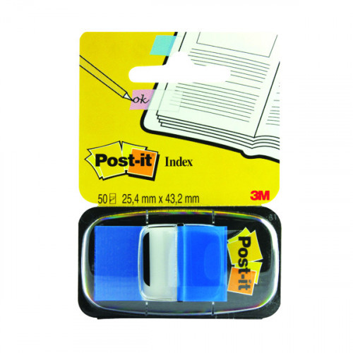 3M POST-IT INDEX BLUE X50 + DISP