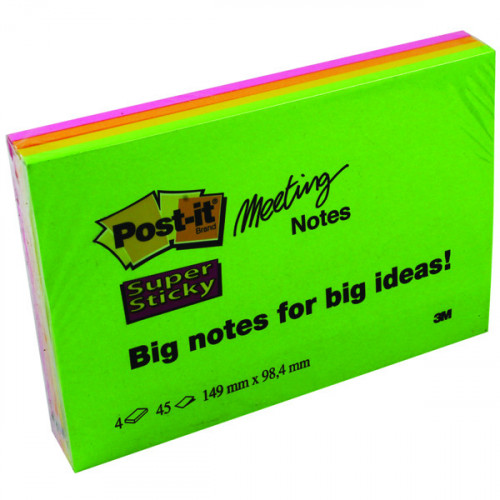 POST-IT SS MEETING NEON 149X98 PK4