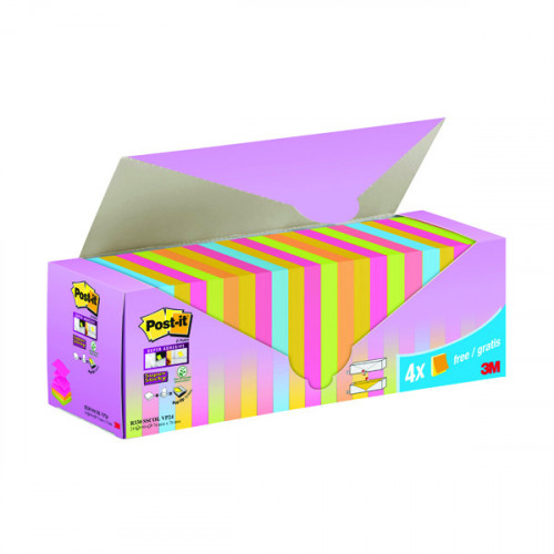 POST-IT STKY Z-NOTE COLR 76X76MM P24