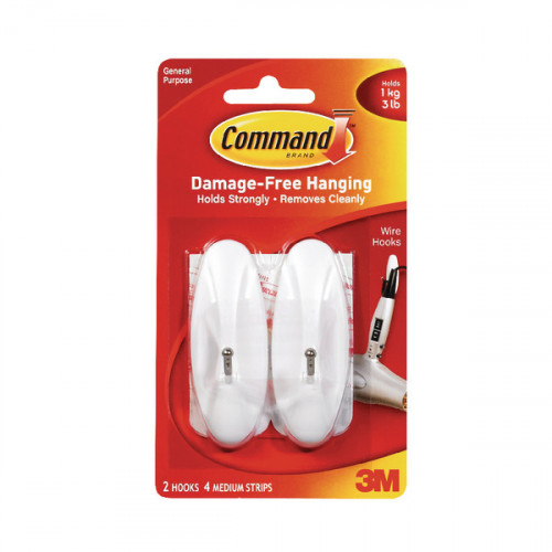 3M MEDIUM WIRE HOOKS/COMMAND STRIPS