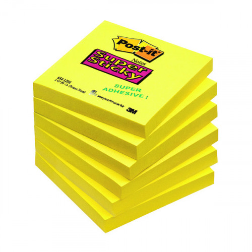 POST-IT SUPER STICKY 76X76 YLW PK6