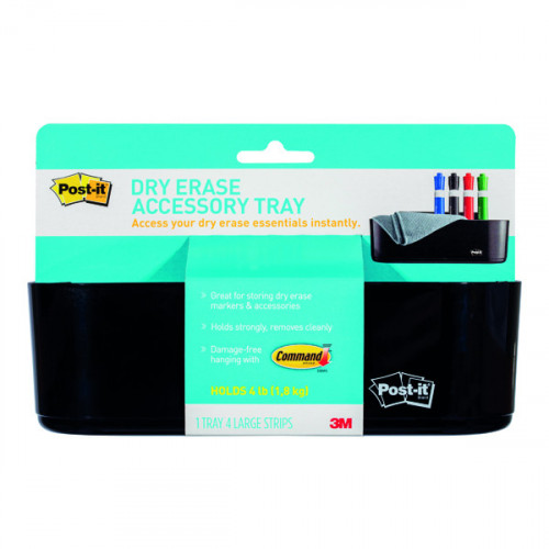 Post-it Dry Erase Accessory Tray w/ 4 Large Command Strips DEFTRAY-EU