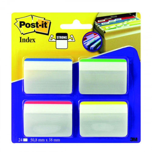 Post-it Index Angled Filing Tabs Assorted (Pack of 24) 686-A1