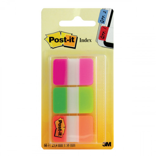 POST-IT STRG INDEX PINK/GRN/ORG PK66