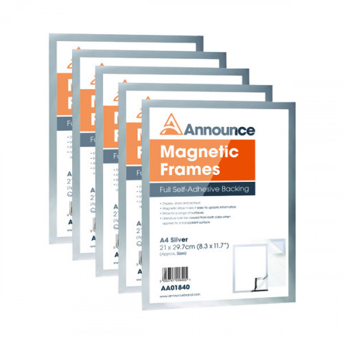 ANNOUNCE MAGNETIC FRAMES A4 SLV PK5