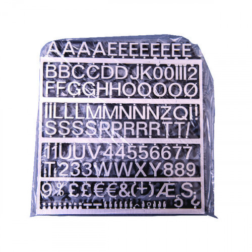 Announce 19mm Character Set Polished Silver (Pack of 234) ANNTVX-19/PS