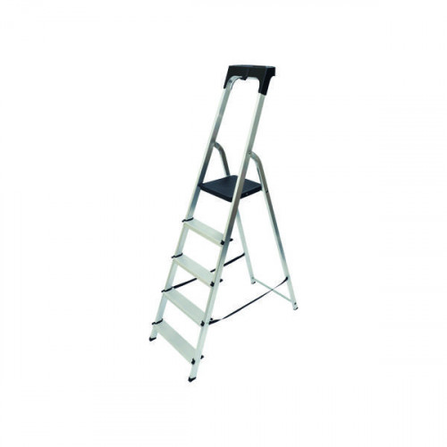 Werner Aluminium High Handrail 5 Tread Step Ladder 7410518