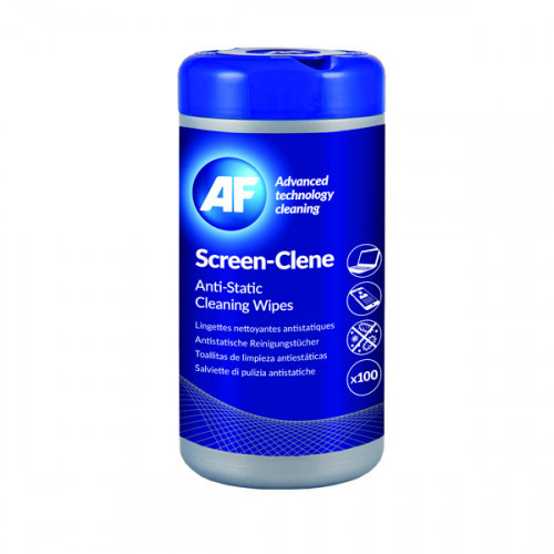AF Screen-Clene Anti-Static Screen Wipes Tub (Pack of 100) ASCR100T