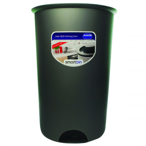 ADDIS ROUND BIN BASE 50L MET GREY
