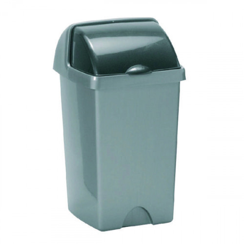 Addis Roll Top Bin 25 Litre Metallic AG813416
