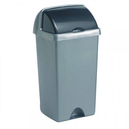 ADDIS ROLL TOP BIN 50L METALLIC