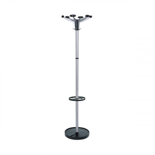 Alba Sevilla Coat Stand 350x350x1720mm Chrome/Black PMSEV