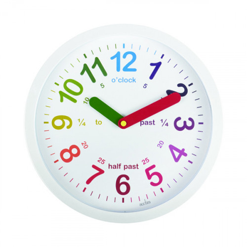 Acctim Lulu Time Teaching Wall Clock 260mm White 21882