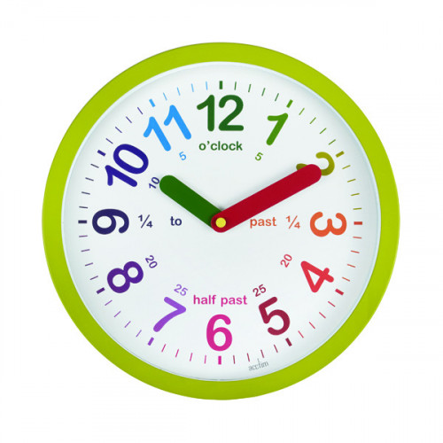 Acctim Lulu Time Teaching Wall Clock 260mm Green 21885