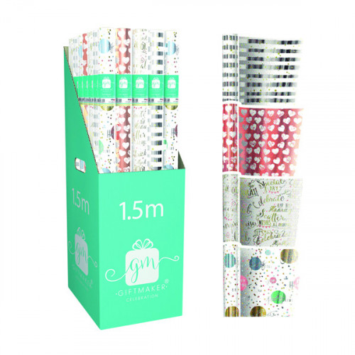 Giftmaker Celebration Mix Gift Wrap (Pack of 42) Y8GM123K