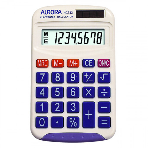 Aurora HC133 Pocket Calculator White HC133