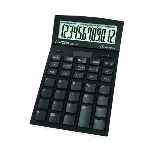 Aurora Black 12-Digit Desk Calculator DT920P