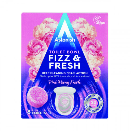 Astonish Toilet Cleaner Tablets Pink Packed 8 (Pack of 12) AST02107