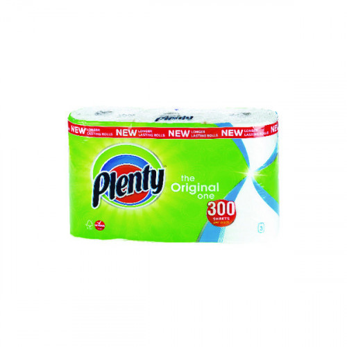 Plenty Kitchen Roll 100 sheets (Pack of 3) M01454