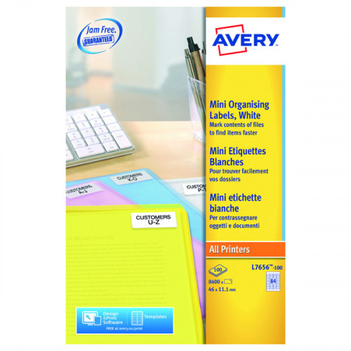 AVERYL MINI LABELS+ 84TV WHITE