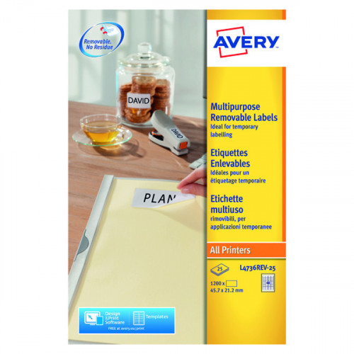 AVERY REMV LSR LBLS WHT 48L/SHT BX25