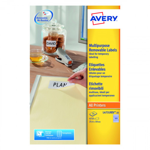 AVERY REMV LSR LBLS WHT 189L/SH BX25