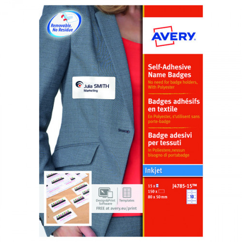 AVERY S/A NAME BADGES 80X50MM PK150