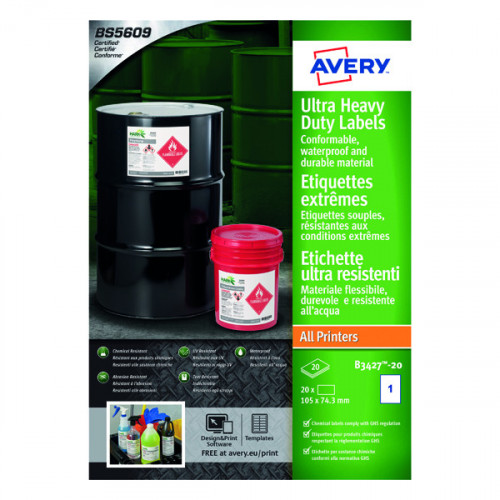 AVERY UL RES LABELS 74X105MM PK160