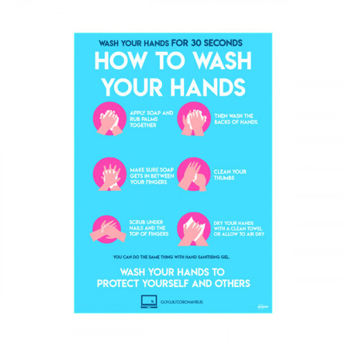 Avery How to Wash Hands Label 297x210mm A4 (Pack of 2) COVHTA4