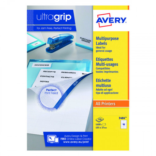 AVERY ULTRAGRIP MLBL 105X37MM PK1600
