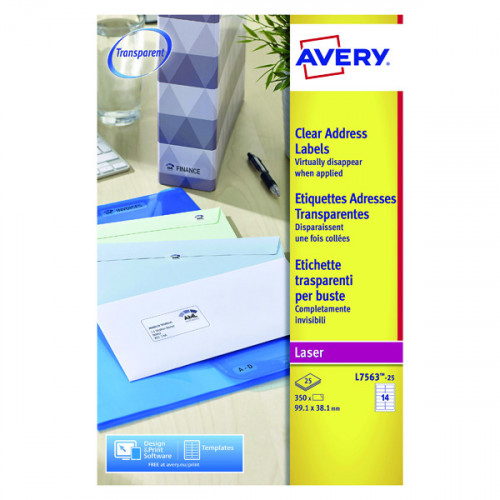 AVERY CLR LSR LBLS 14LBL/SHT BX 25