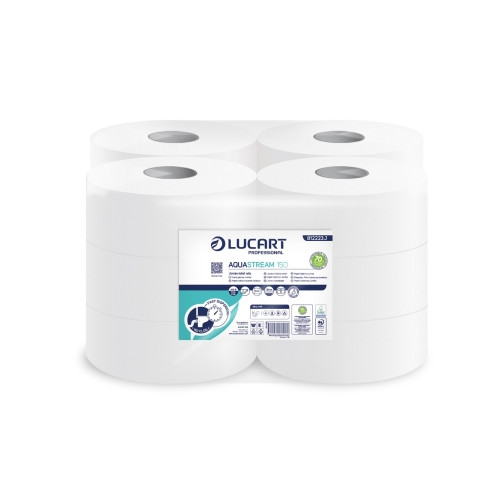 AquaStream (No Clog) Mini Jumbo White Pure 2ply x 150m Per 12