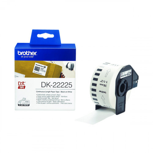BROTHER DK22225 PPR LABEL BLK ON WH