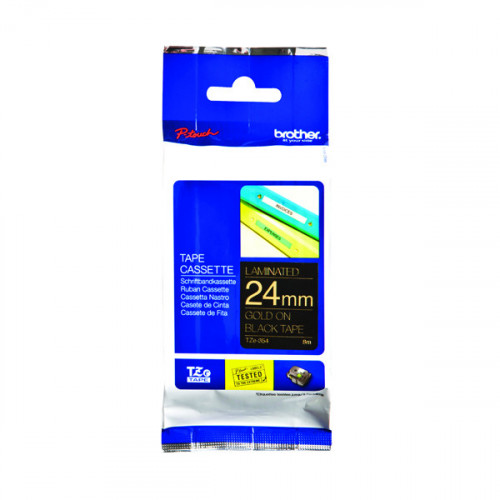 BROTHER TZE TPE 24MMX8M GOLD/BLK TPE